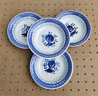 Buy Vintage Royal Copenhagen Tranquebar Blue Denmark Dessert Fruit Berry Bowl 4 Pcs. • 55.91£