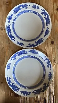 Buy Cauldon Blue And White Dragon Early-20th Century Dinner Plates X 2 10.5  • 16£