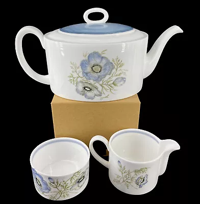 Buy Vtg Rare 1960 Susie Cooper Glen Mist Teapot Blue Gray Poppies England Signed EUC • 64.30£
