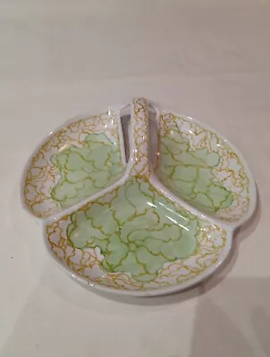 Buy Lovely Vintage Burleigh Ware, 3 Sectional Serving Dish With Handle.  20cm Diam • 10£