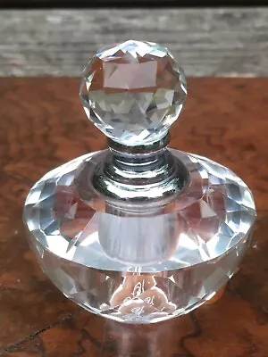 Buy Small Oleg Cassini Short Cut Glass Perfume Bottle. Signed. 1 Of 2. 6cm Tall. • 5£