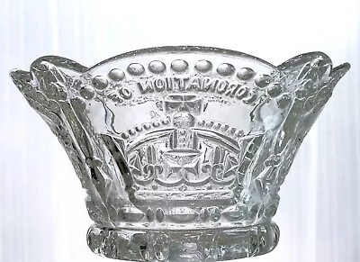 Buy Pressed Glass Bowl Commemorating Queen Elizabeth II Coronation 2nd June 1953 • 10£