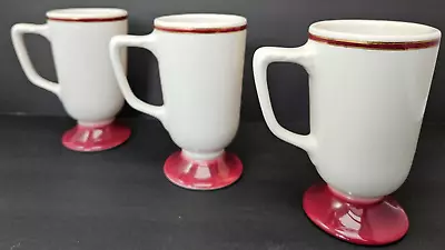 Buy (3) VTG Pedestal Mugs~ Restaurant Bar Retro Diner Irish Coffee Train Railroad 5  • 7.45£