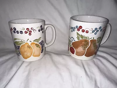 Buy 2 Vintage Staffordshire Tableware Ceramic Mugs - Fruits Designs - • 0.99£