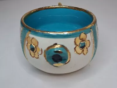 Buy Vintage Aldo Londi For Bitossi Pottery Fish Cup Bowl Gold Rim Italy • 79.67£