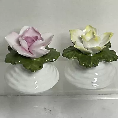 Buy VTG Aynsley Fine English Bone China Pink & Yellow Flower Salt & Pepper Shakers • 9.32£