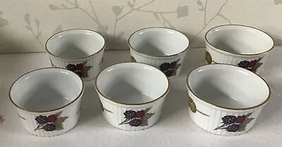 Buy Set X 6 Ramekin Dishes Royal Worcester 'Evesham' Fruit Pattern Oven To Tableware • 11.95£