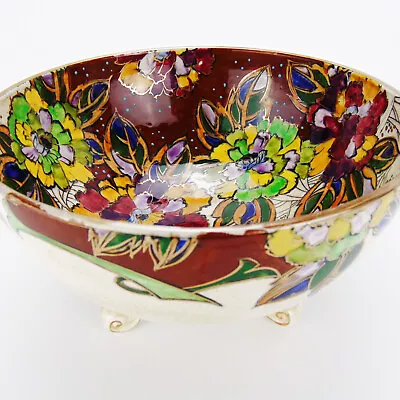 Buy Royal Winton Grimwades Footed Floral Lustre Bowl C1930s - 23.5cm • 34.99£