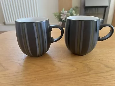 Buy Denby Jet Stripe Mugs Rare As Discontinued- Set Of Two-Excellent Condition • 40£