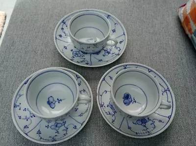Buy Antique Rauenstein, Thuringia, Germany Blue Strawflower Cups & Saucers RARE  • 28.99£