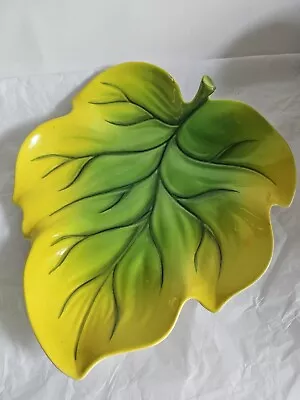Buy Vintage Carlton Ware Leaf Dish Yellow Green Ceramic Made In England • 15£