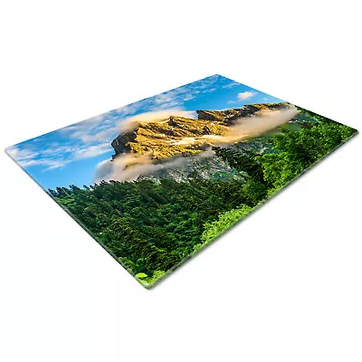 Buy Glass Chopping Cutting Board Work Top Saver Large Green Blue Forest Mountain • 9.99£
