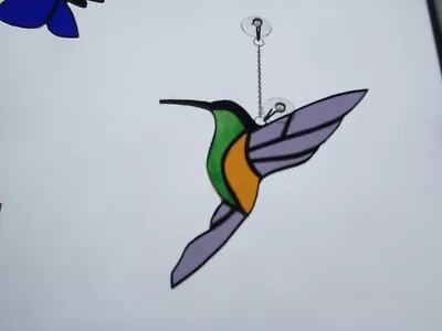 Buy Stained Glass Multi Coloured Humming-Bird Suncatcher Window Decorations • 18£