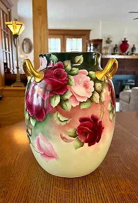 Buy Antique-Haviland Limoges VASE Hand Painted ARTIST SIGNED Rose Vase 3 Handles • 496.36£