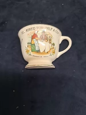 Buy Vintage Souvenir Of Wales “you Asked For Half A Cup” Liverpool Road Pottery • 9.45£