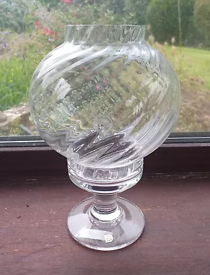 Buy Dartington Glass Victoria Ripple Hurricane Vase FT379 Frank Thrower • 14.99£