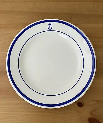 Buy Homer Laughlin Navy Anchor China Saucer 6 Inch Blue And White Dinnerware Vintage • 11.14£