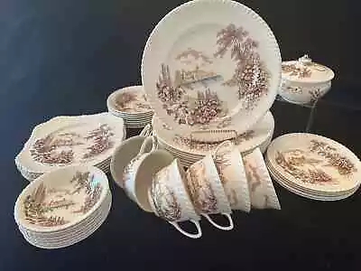 Buy Johnson Bros Castle On The Lake Dinner Service 40 Pieces England Transfer Ware • 209.68£