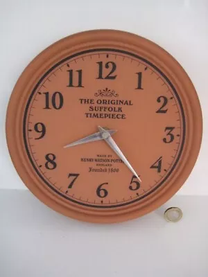Buy The Original Suffolk Timepiece Henry Watson Pottery Terracotta  9” Wall Clock • 37.99£