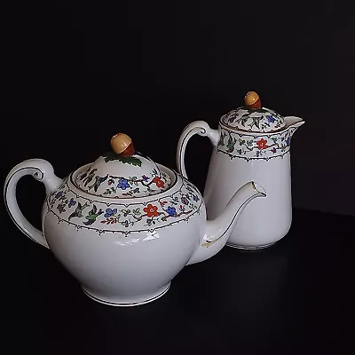 Buy England Tuscan Tea Pot @ Creamer  Willow  Pattern With Pear On Lid Vintage • 107.17£