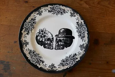 Buy Royal Stafford 11 Inch Dinner Plate With Skulls, Voodoo Horror - Black And White • 12£