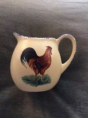 Buy Gryphonware Cream / Blue Rimmed Rooster Jug. • 8£