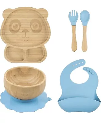 Buy Baby Weaning Set Bbii Baby Feeding Cutlery Suction Plate Baby Bowls Spoons & Bib • 21£