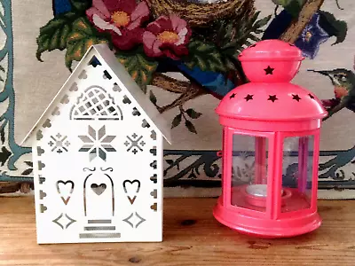 Buy Pink Lantern & House Tealight Candle Holders • 4.99£