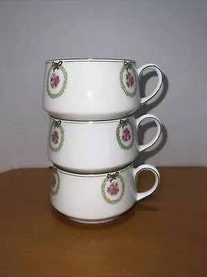 Buy (3) Vintage Thomas China Made In Germany Tea Cup Pink Roses Pattern Wreaths • 16.77£