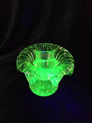 Buy VINTAGE SOWERBY  IRIS VASE  GREEN URANIUM GLASS 1930s - ART DECO My Ref. 2 • 20£