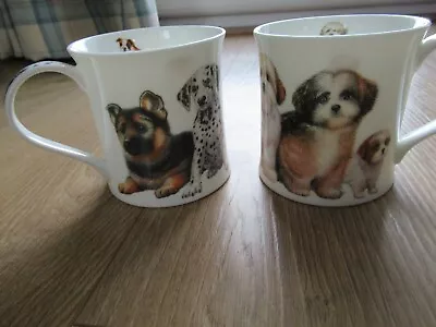 Buy Dunoon Fine Bone China Mugs Dogs Puppies Shih Tzus Richard Paris Made In England • 18£