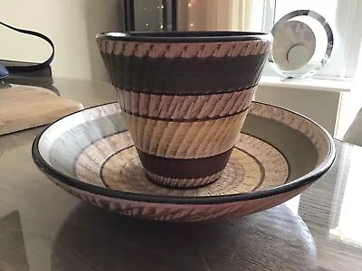 Buy Vintage Bowl & Vase Set Pottery Decor Stunning Diplay Multi Uses German Dee Cee • 19.99£