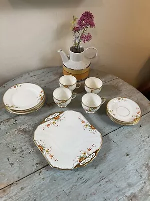 Buy Vintage Radford's Fenton Bone China Tea Set For 4. Floral Flowers Rare Design • 27£