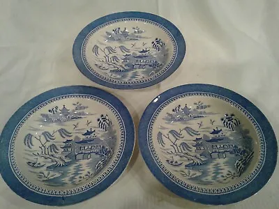 Buy  3 ANTIQUE RARE W T Copeland & Sons Blue Willow Dinnerware China 9  Soup  Bowls  • 27.03£