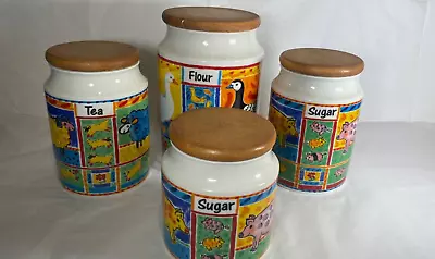 Buy Dunoon Farmyard Design By Jane Brookshaw Ceramic Tea Flour Sugar Storage Jars • 31.99£