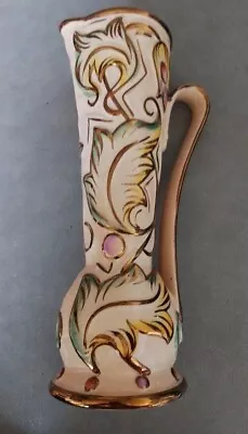 Buy WADE Gothic Water Jug/Vase - Gold Floral Pattern Vintage Retro Ceramic • 4.99£