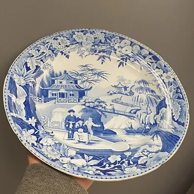 Buy Antique Davenport Pearlware Blue & White Plate C1800 • 44.99£