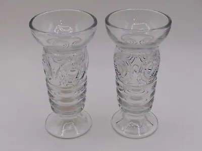 Buy Set Of 2 Pressed Glass Mondae Siren Ice Cream Sundae Soda Fountain Glasses 1930s • 37.27£