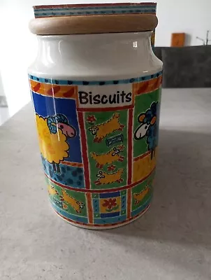 Buy Vintage Dunoon Farmyard Animals Large Lidded Biscuit Jar Jane Brookshaw, New • 35£