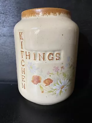 Buy Vintage Wildflowers Utensil Jar “Kitchen Things” By Fosters Pottery • 12£