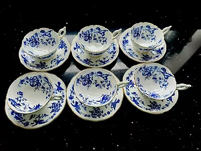 Buy Coalport Bluebird Bone China Teacup And Saucer Set 6 • 50£