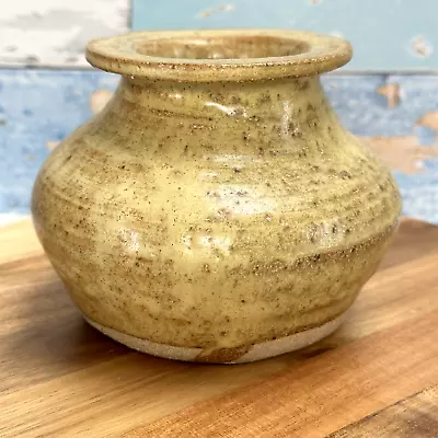 Buy Studio Art Pottery Vase Wheel Thrown Handmade Beige Stoneware • 12.99£