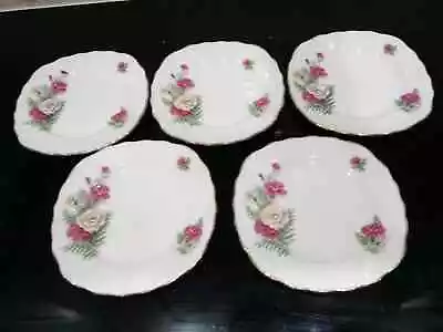 Buy Royal Vale Carnation Bone China Set Of FIVE SIDE Plates England 8272 Vintage • 4.99£