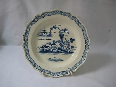Buy Small Creamware Plate - Blue Painted Underglaze Decoration C1800 • 45£