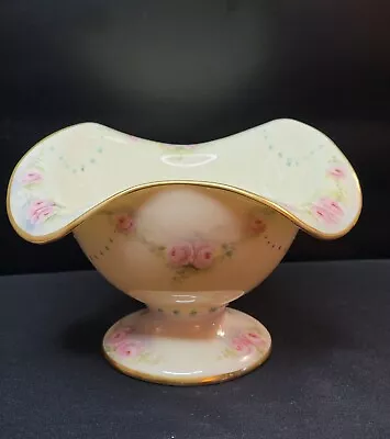 Buy Antique Lenox Belleek Embossed, Floral W/ Gold Trim, Signed, Footed Bowl/Dish • 60.58£