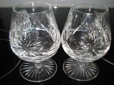 Buy Rare Pair Of Star Of Edinburgh Crystal 4 3/4   Tall Brandy Snifter Glasses • 13.99£