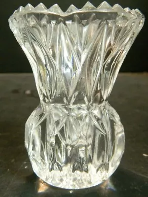 Buy Vintage Crystal Sawtooth Toothpick Holder 3  X 2.34  X 2.34  Excellent Condition • 11.17£