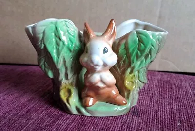 Buy Vintage Withernsea Eastgate Pottery Fauna Rabbit Tree Trunk Posy Vase  • 3.50£