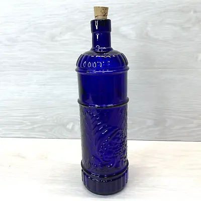 Buy Vintage Cobalt Blue Tall Glass Wine Bottle Cornucopia Embossed Ornate 11  Canada • 14.94£