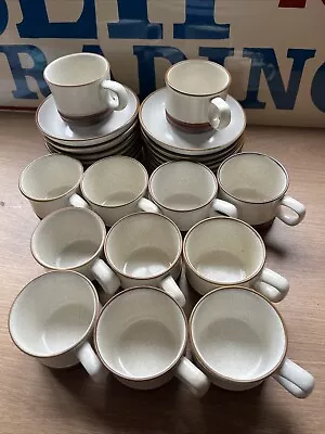 Buy Retro Denby Fine Stoneware Potters Wheel Cups And Saucers X 12 • 24.99£